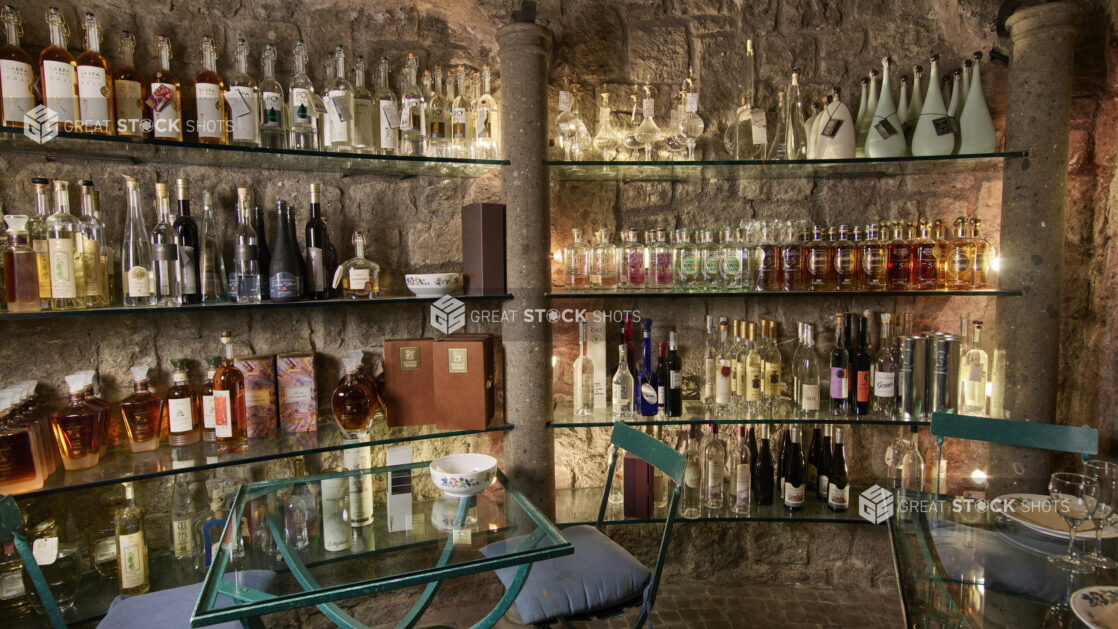 View of the Wine Shop in Ristorante Pagnanelli in Castel Gandolfo, Italy