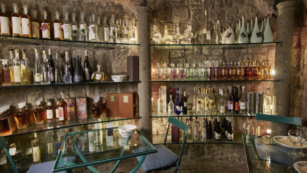 View of the Wine Shop in Ristorante Pagnanelli in Castel Gandolfo, Italy