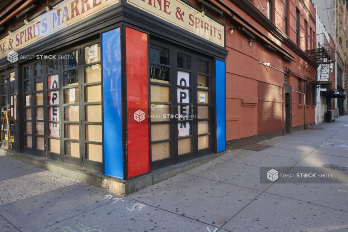 View of a Boarded Up Corner Store During Lockdown in Manhattan, New York City - Variation