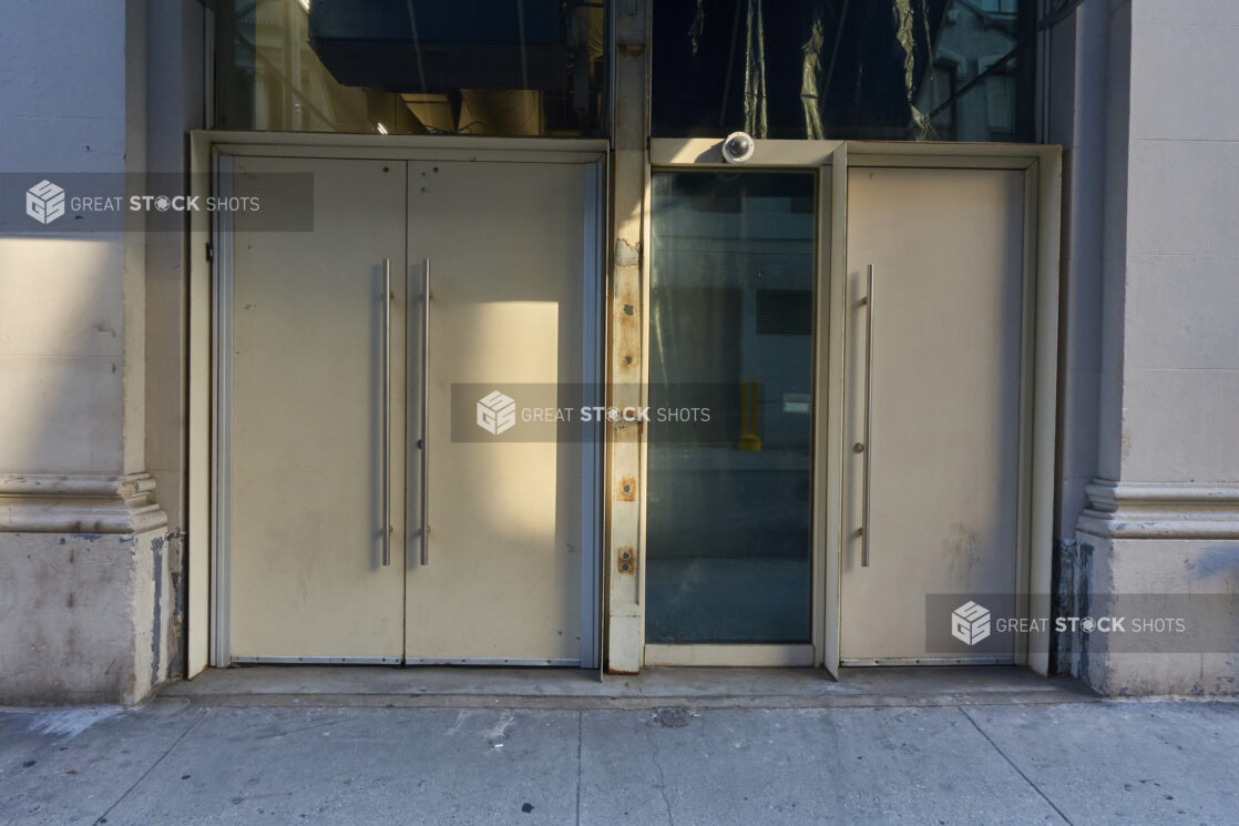 Closed Doors of a Business During Lockdown in New York City