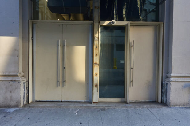 Closed Doors of a Business During Lockdown in New York City